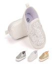 First Walker Sequin High Quality Moccasins Casual Comfortable Soft sole Flat Lazy Loafers baby toddler girl shoes White